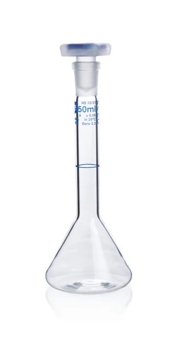Matraz Aforado Trapez. BLAUBRAND Acert., 10 ml, Boro 3.3 NS 10/19. Tapón en PP. Compra por múltiplo de 2 / Precio x Unidad.